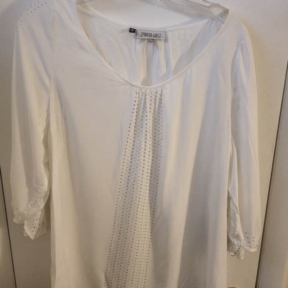 Size L White Stud Front Top - Picture 1 of 4